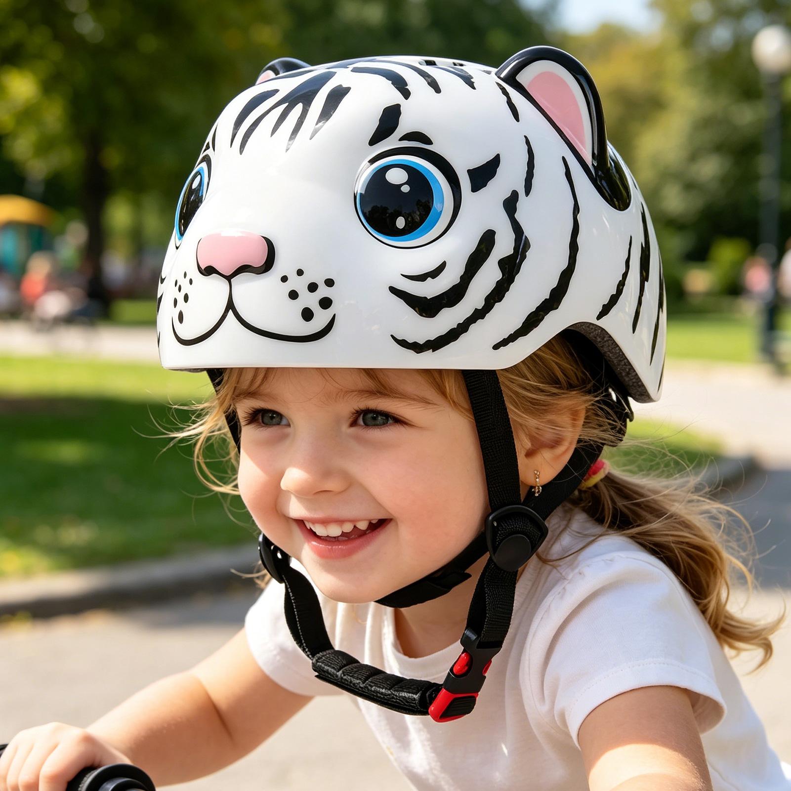 Commute Cycling Helmet - Kask dla dzieci wzór tygrysia regulowany