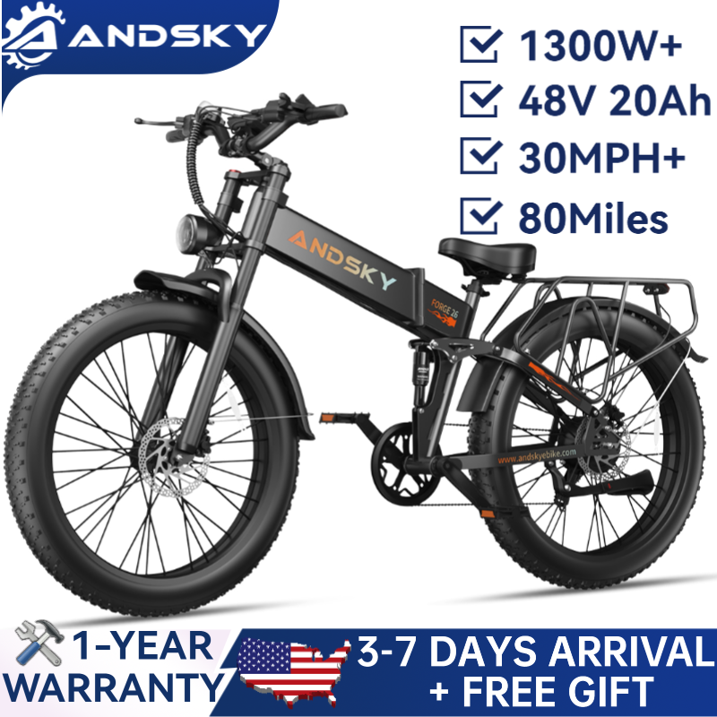 Commuting On Mountain Bike - ANDSKY Forge 26 Składany Rower Elektryczny