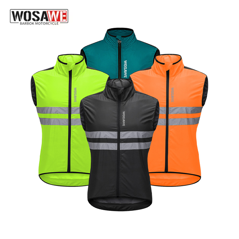 Reflective Vest Cycling - WOSAWE Męska kamizelka rowerowa wiatroodporna, lekka,