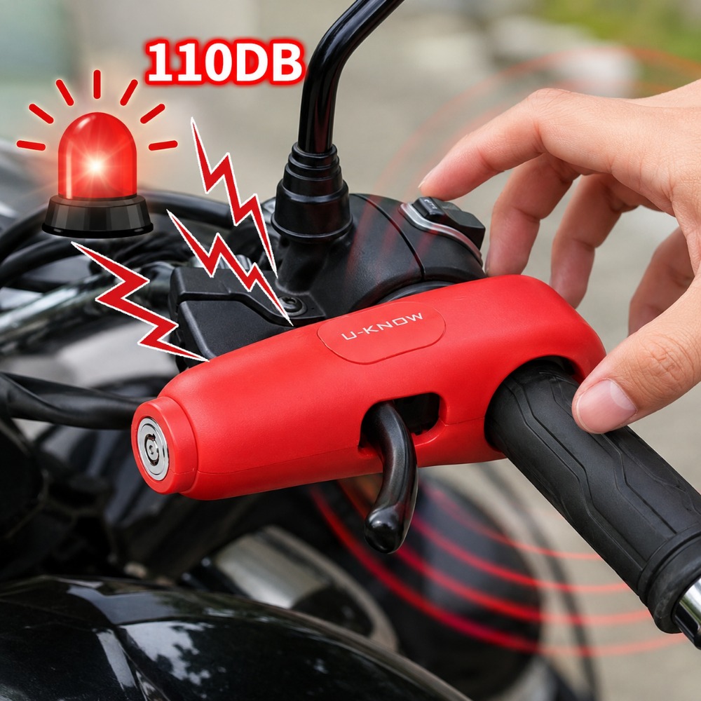 Commuter Bike Lock - Alarm motocyklowy na kierownicę 110dB, blokada